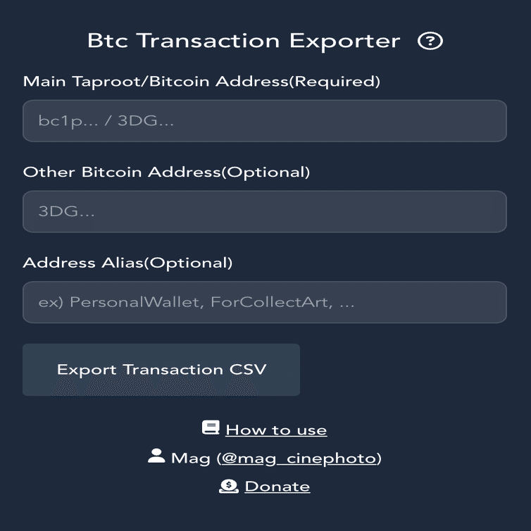 Bitcoin/Ordinalsのトランザクション履歴をCSV出力するChrome拡張機能「Btc Transaction  Exporter」を作りました｜mag
