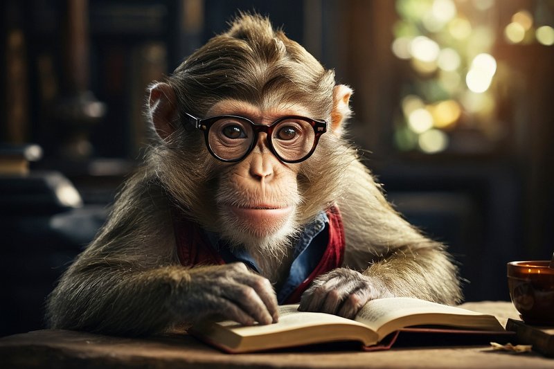 猿でも分かる,フリー写真,猿,動物,AI画像生成,無料（フリー素材,フリー画像）02
