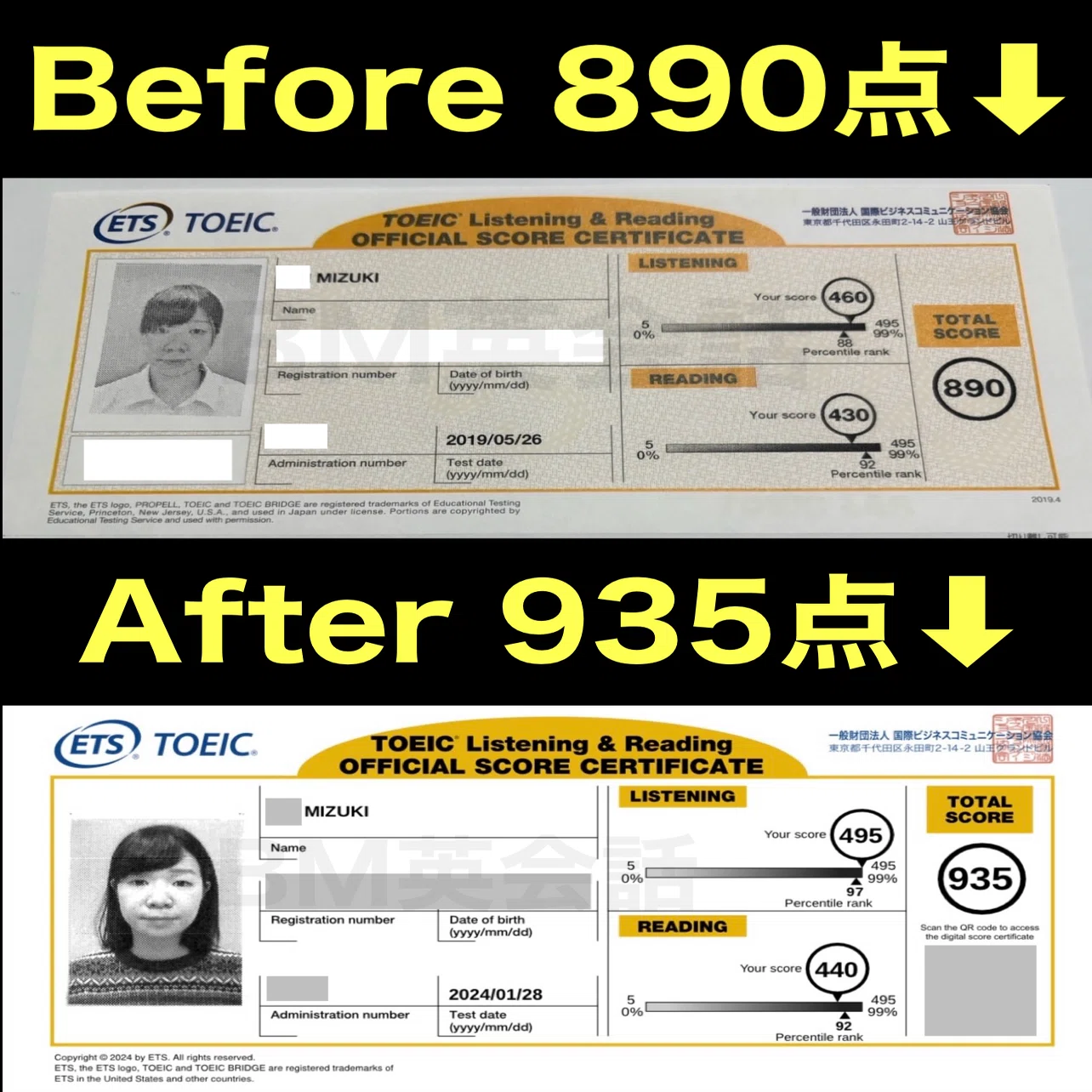 全員スコアアップ！】TOEIC対策コースを受けた受講生の結果発表（BM