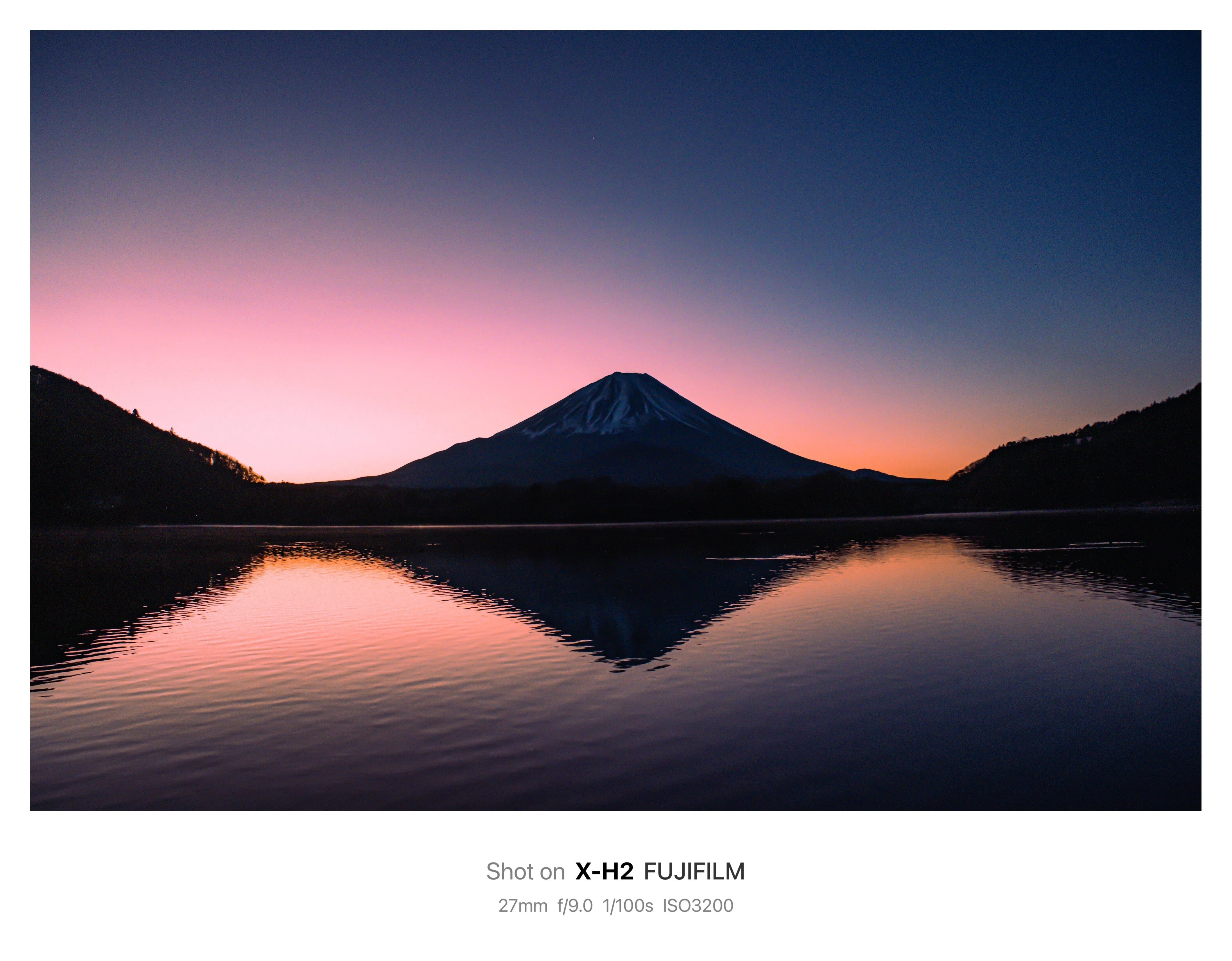 写真録】富士山と朝焼け＠精進湖にて｜Muu