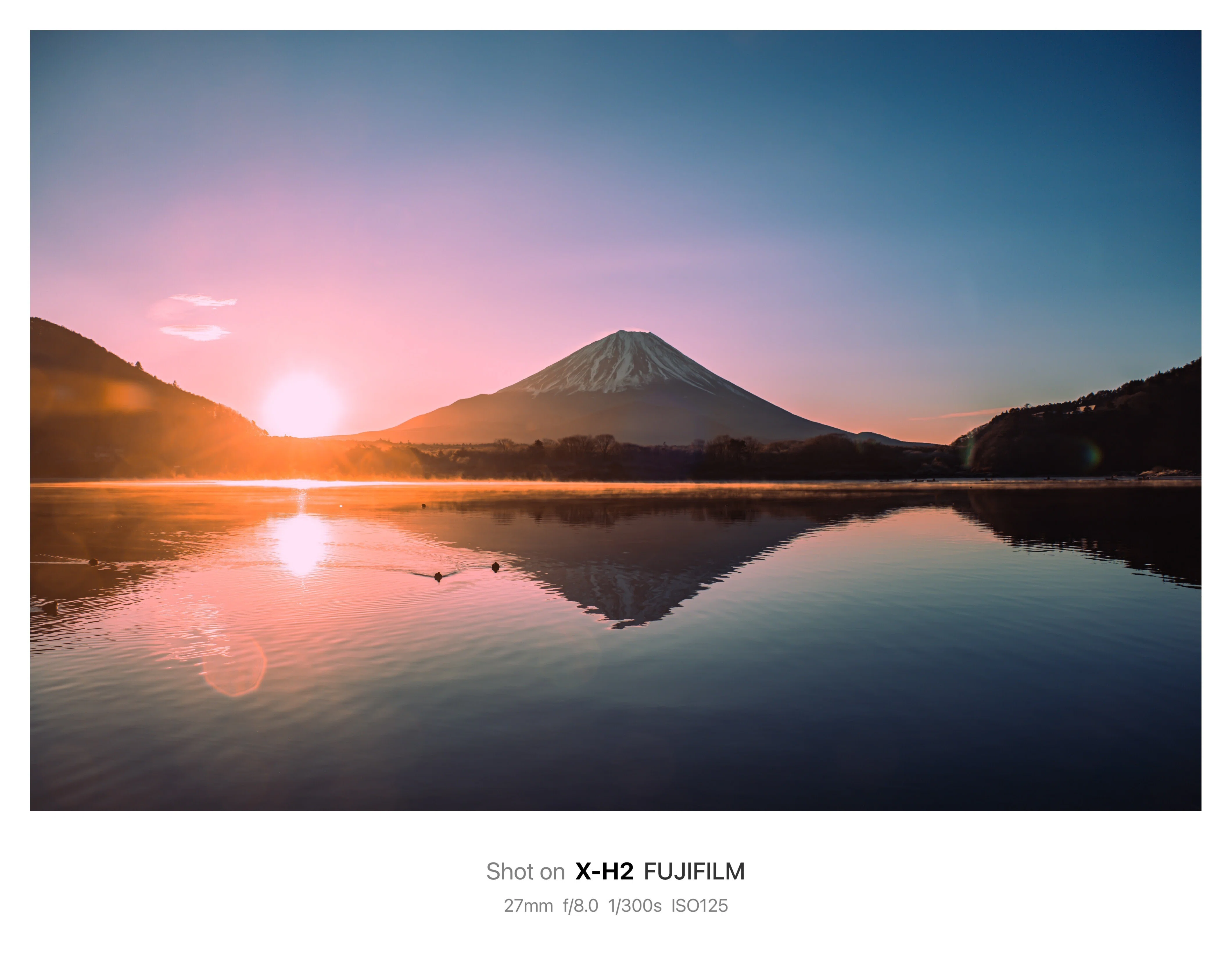 写真録】富士山と朝焼け＠精進湖にて｜Muu