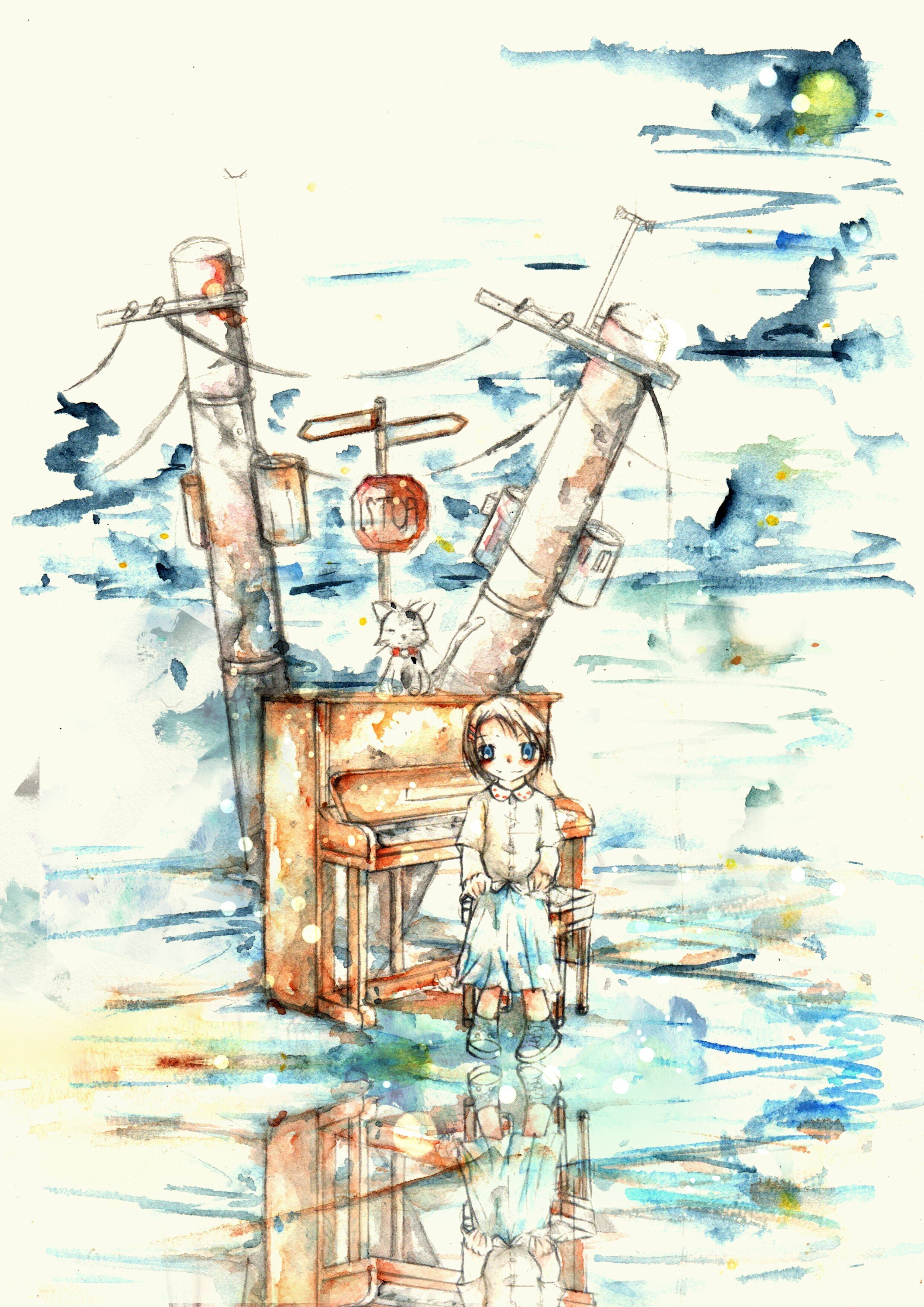 水彩絵の具を使っていた頃のイラスト｜桜田千尋