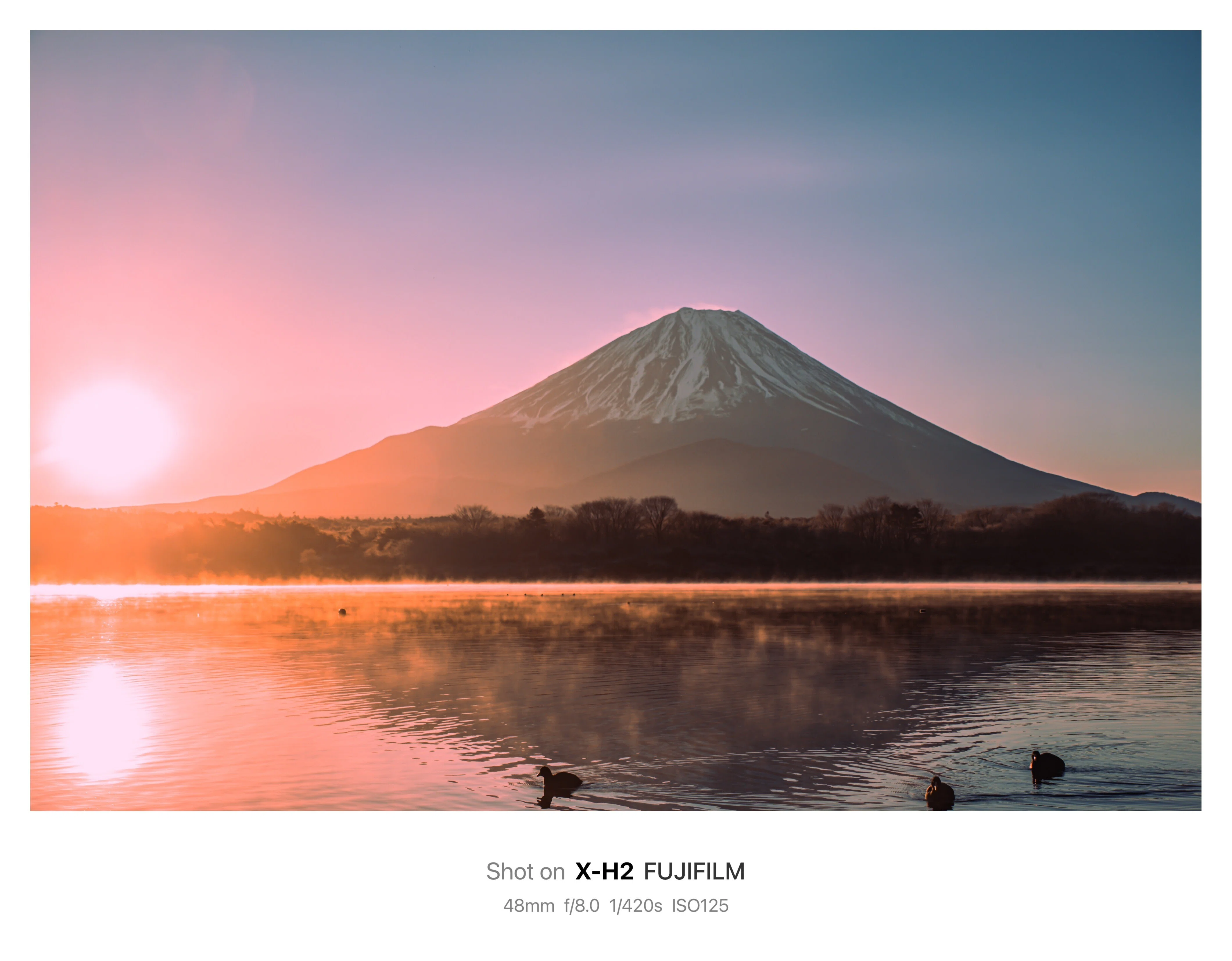 写真録】富士山と朝焼け＠精進湖にて｜Muu