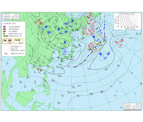 09時の実況天気図