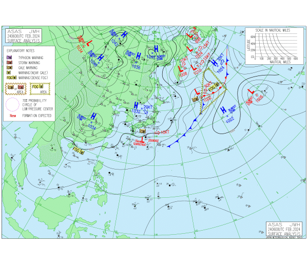 15時の実況天気図