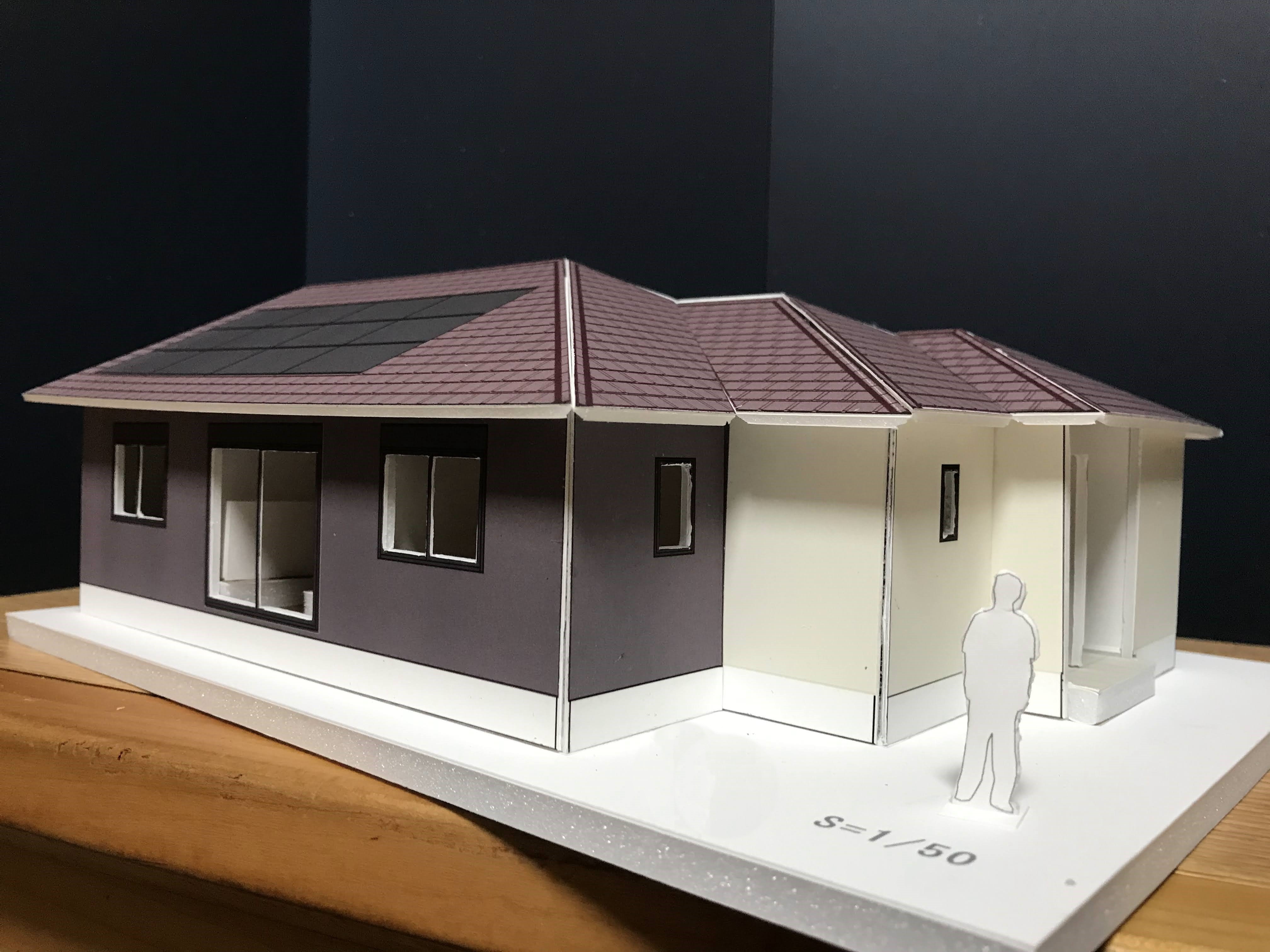 建築模型のおっさん　模型　1/50 　建物模型 建築模型のおっさん 模型 1/50 建物模型 大工が模型を見る /建築計画