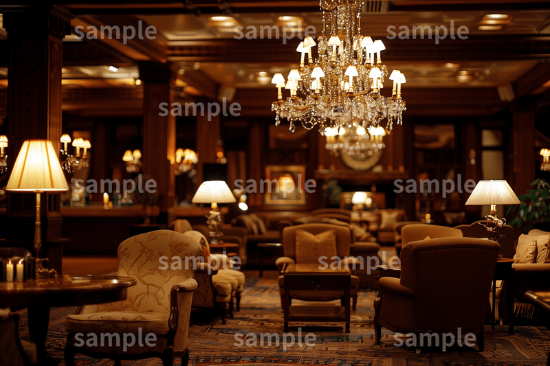 【高級】「ホテルのラウンジ」フリー素材3枚セット｜インテリア・デザイン・シャンデリア・イメージ画像に｜FREE