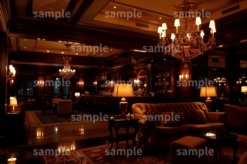 【高級】「ホテルのラウンジ」フリー素材3枚セット｜インテリア・デザイン・シャンデリア・イメージ画像に｜FREE