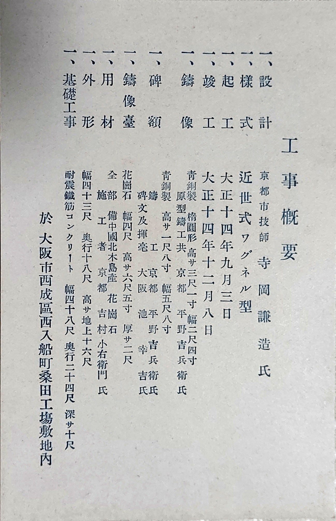 大正14年 平野吉兵衛原型「桑田正三翁壽像 石井吉之助胸像
