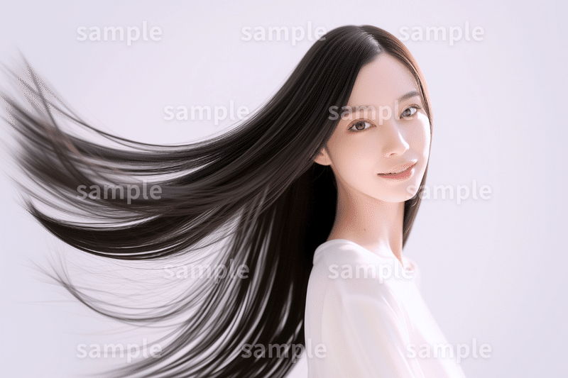 【サラサラ】「黒髪ロングヘアの美しい女性」フリー素材3枚セット｜トリートメント・シャンプー・美容広告・アイキャッチ・イメージ画像に