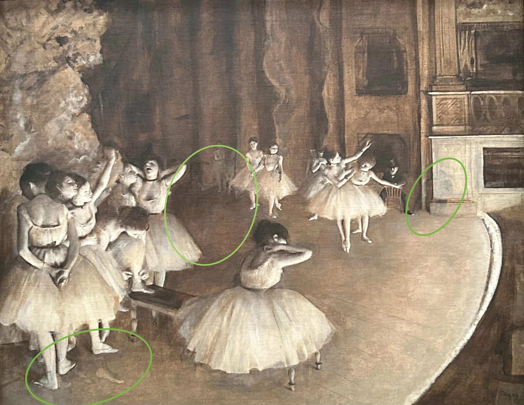 【美品】Dancers at Rest バレリーナ 絵画 子供のためのオルセー美術館(89)ドガが消した絵が幽霊のように