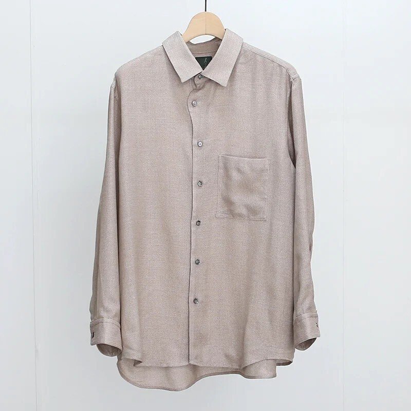 トップス Gorsch : 2pocket long shirt 24/7 Light Grey Striped Long-sleeve V-Neck Tee
