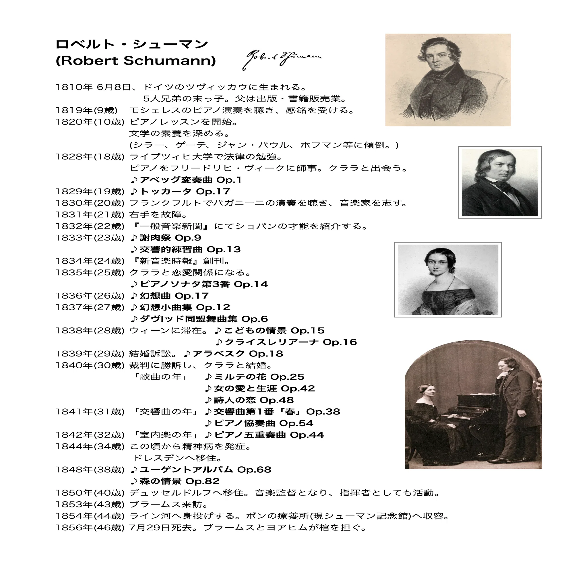 シューマンの年表｜舞川律 | 音楽解明家