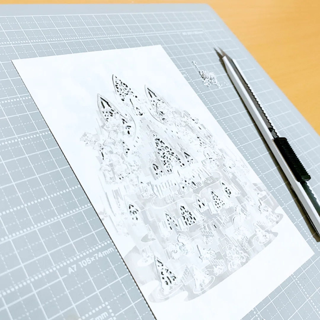 切って折るだけ｜飾れる工作ポストカード｜ポップアップカードの魅力｜kohiromotif