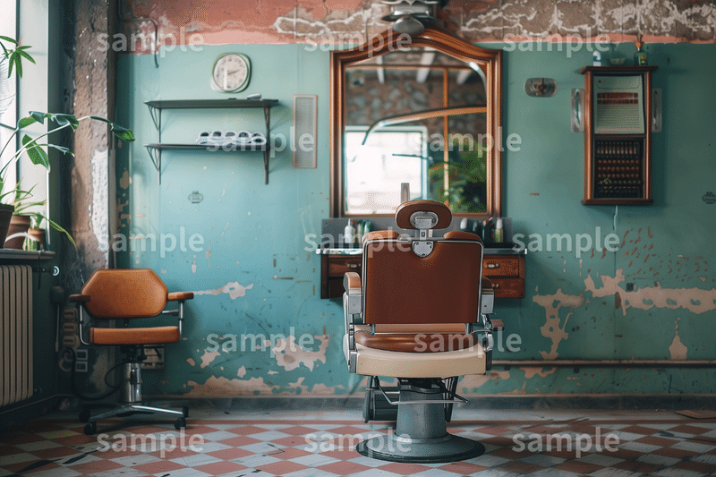 【レトロ感】「懐かしいイメージの美容室」フリー素材5枚セット｜インテリア・ヘアサロン・ホームページのイメージ画像に｜FREE
