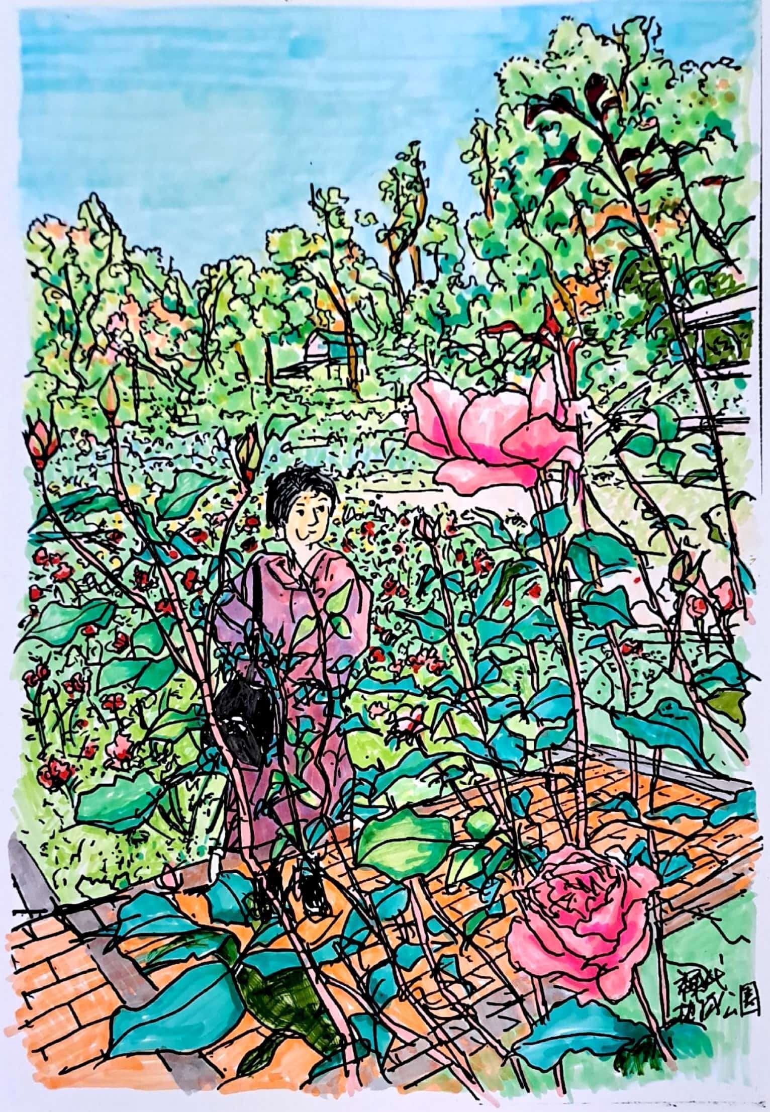 【値下げ】ベトナム製 宝石絵画 「花のある庭園」 値下げ】ベトナム製 宝石絵画 「花のある庭園」