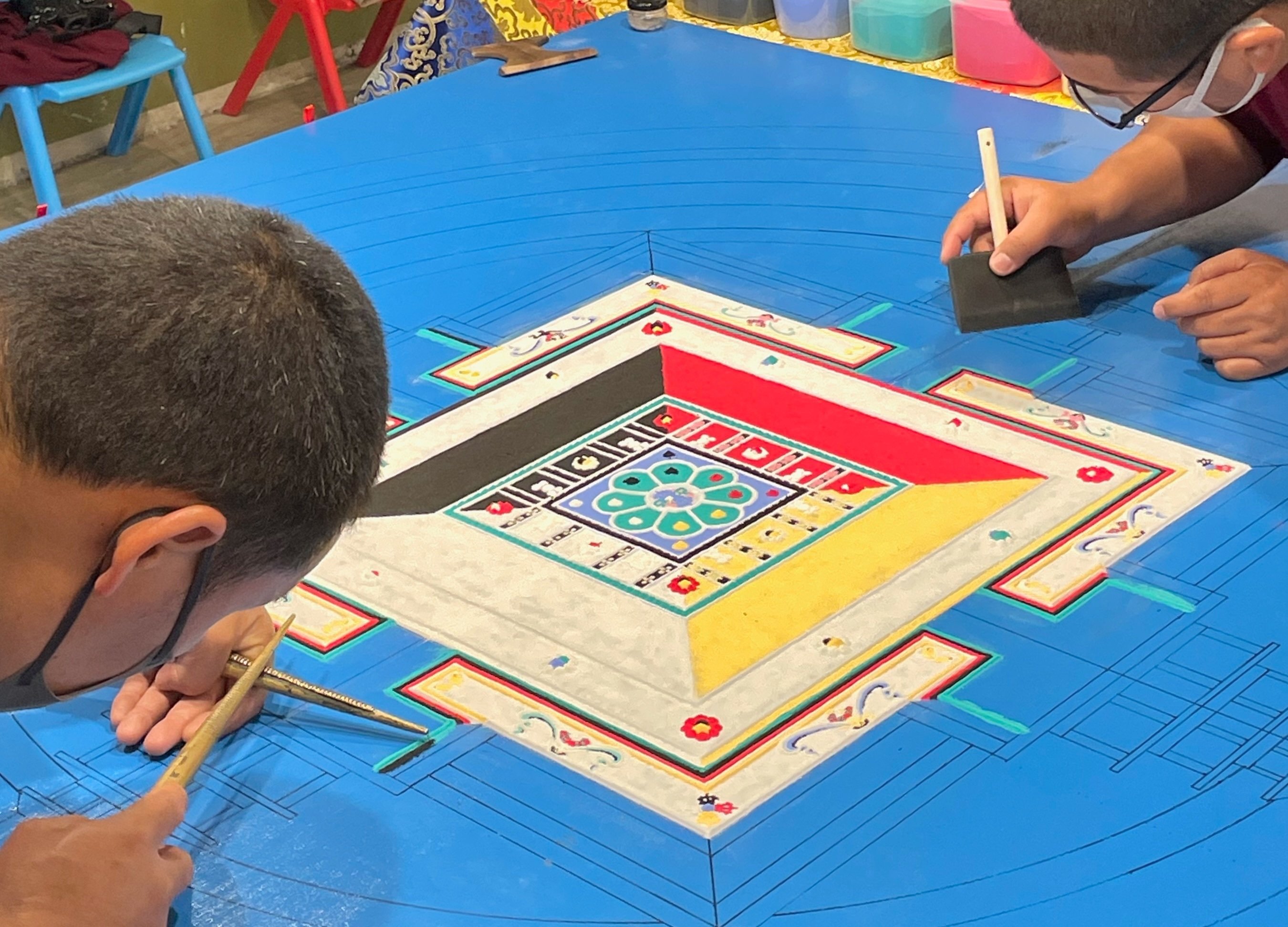 天空幻想砂マンダラの絵 天空砂マンダラ絵