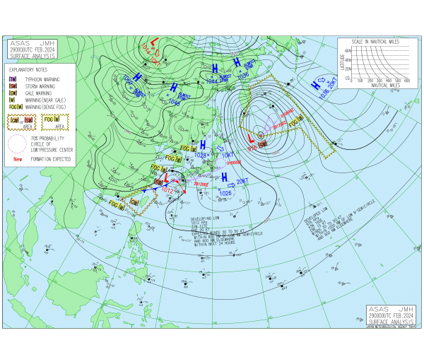 09時の実況天気図