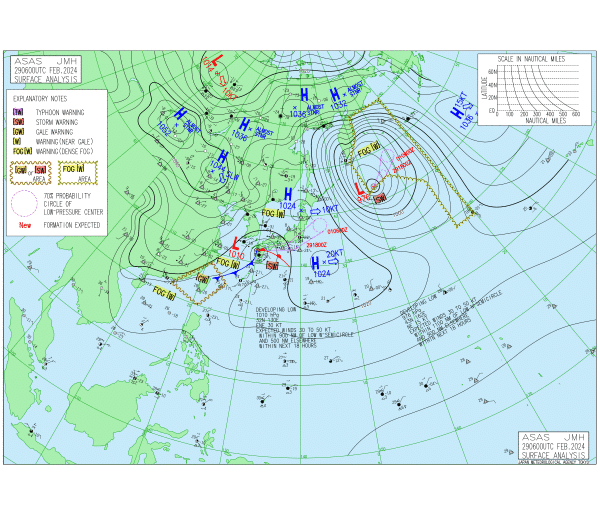 15時の実況天気図