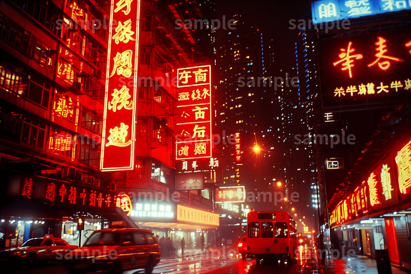 【都会】「夜のネオン街」フリー素材3枚セット｜海外・夜の街・繁華街のイメージ画像に｜FREE