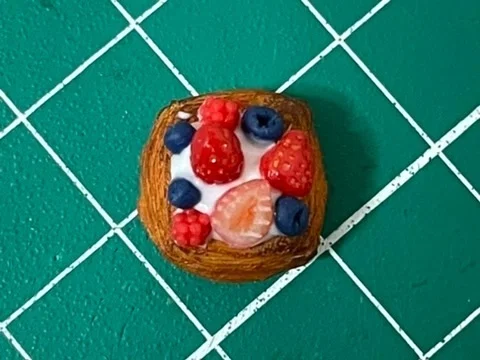 ミニチュア】ベリー類のデニッシュ作成🍴｜goriy66