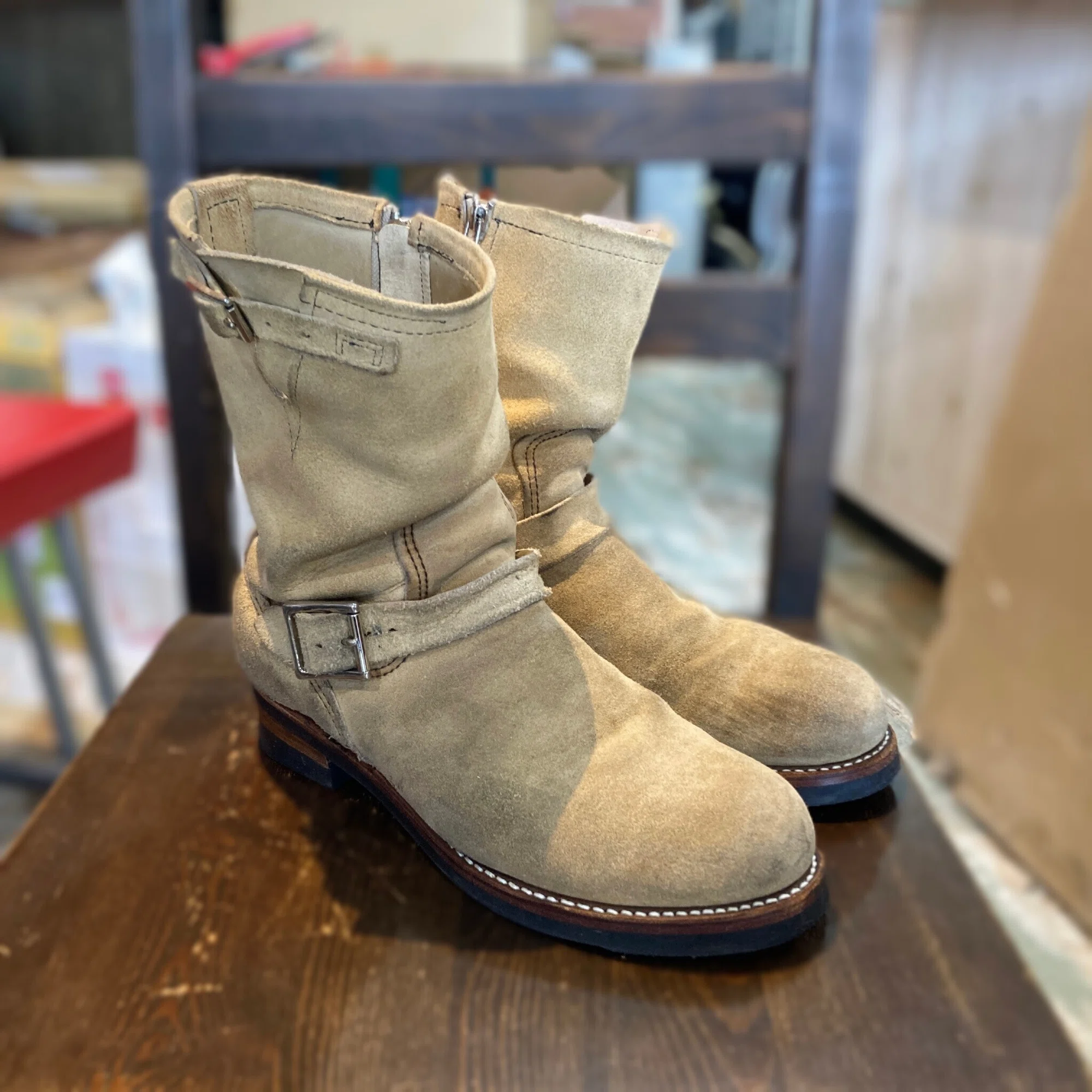 インステップストラップ下げ加工】Red Wing #8268 Suede Engineer 