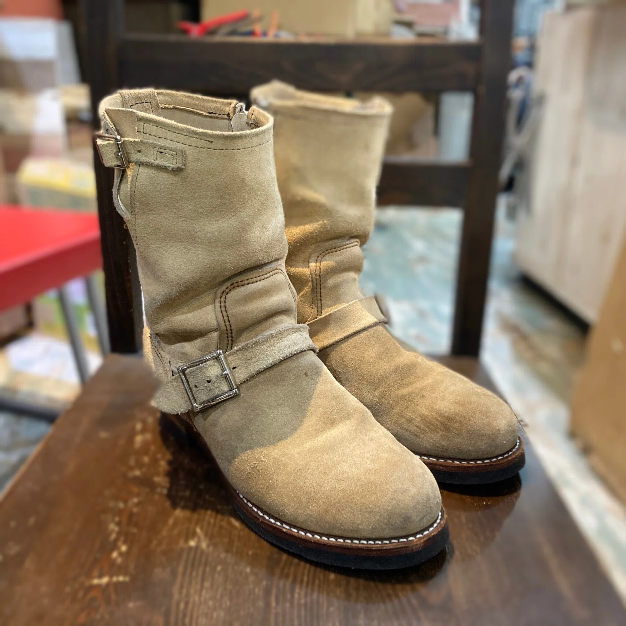 インステップストラップ下げ加工】Red Wing #8268 Suede Engineer 