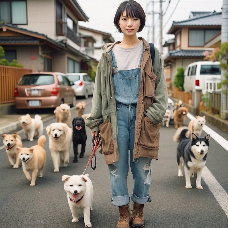 散歩・犬の散歩・人物・動物　AI画像生成、無料（フリー写真・フリー素材・フリー画像）02
