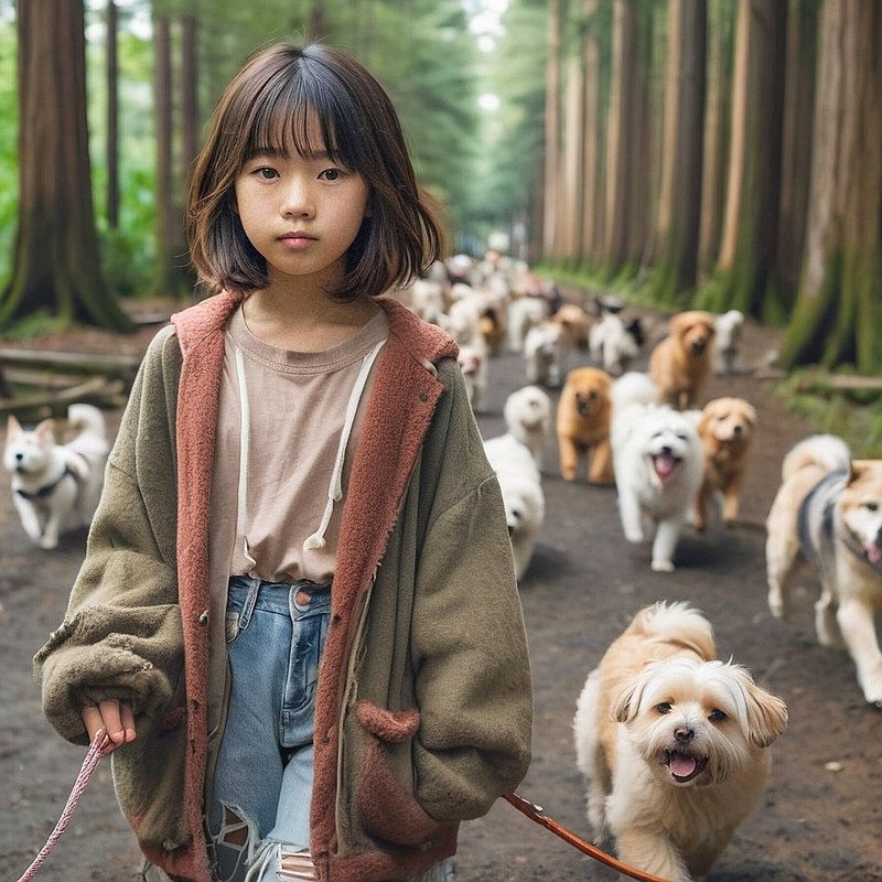 散歩・犬の散歩・人物・動物　AI画像生成、無料（フリー写真・フリー素材・フリー画像）04