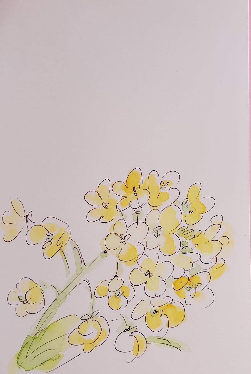 ひと言写真集3月号の作り方📚ボールペンと水彩絵の具で描いたお花