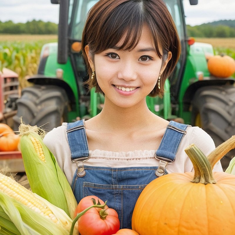 農家・農業・女性・美人・美女・人物　AI画像生成、無料（フリー写真・フリー素材・フリー画像）01