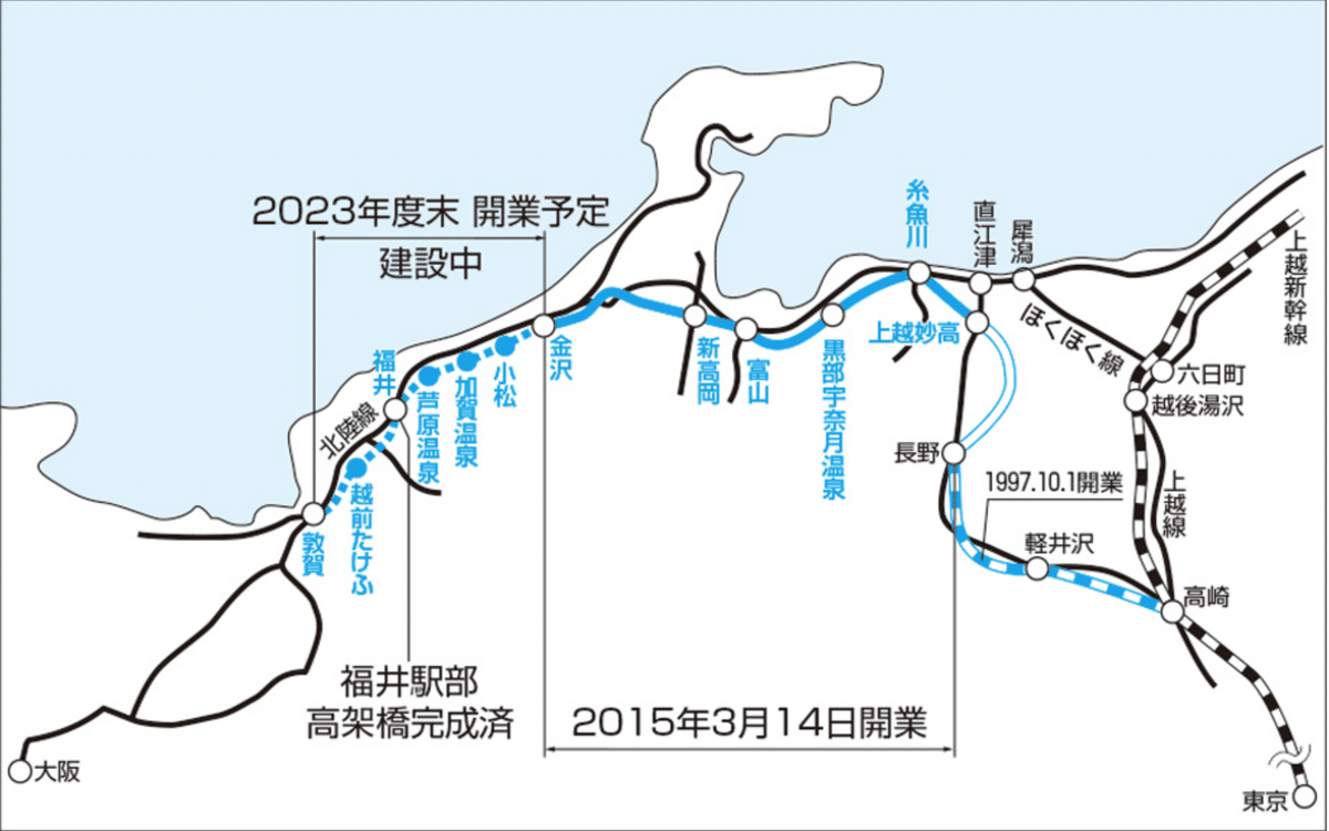 運転線路図 JR北陸本線『米原〜直江津駅』 サンダーバード 北陸新幹線 H10 特集】JR西日本が新幹線・特急列車を2月1日から減便 半数が運休