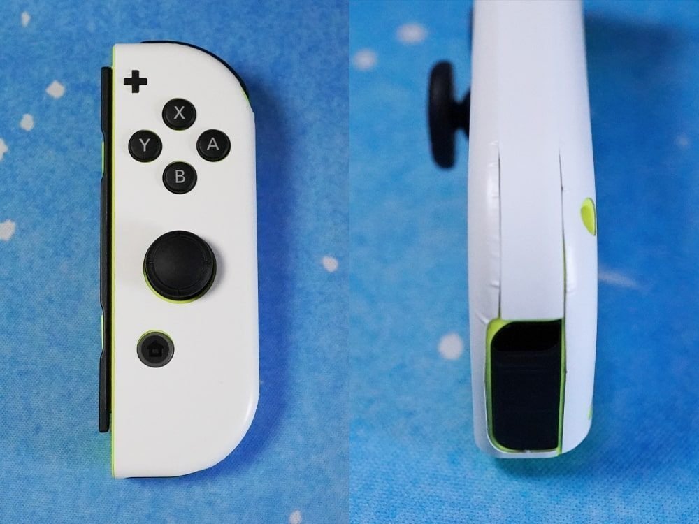 switchスキンシール】青と白のバイカラーにした（dbrand製）｜渚