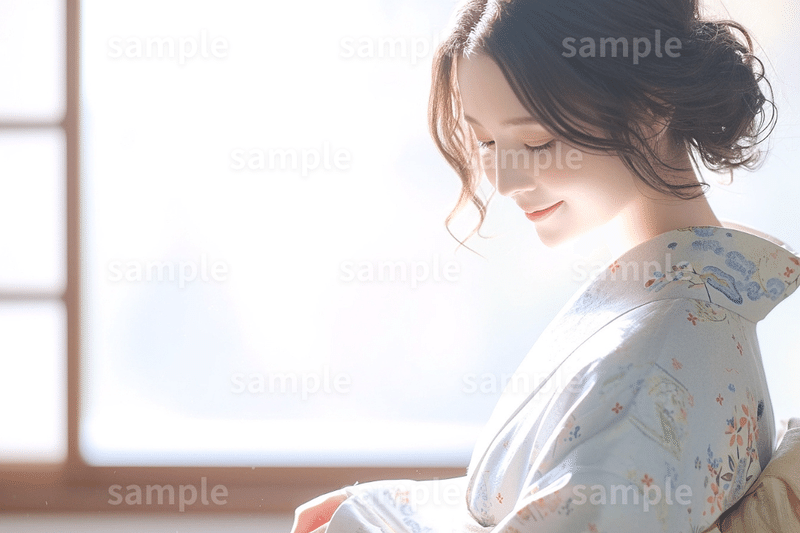 【最高の笑顔】「着物姿の女性」フリー素材4枚セット｜着付け教室・チラシ広告・日本のイメージ画像に｜FREE