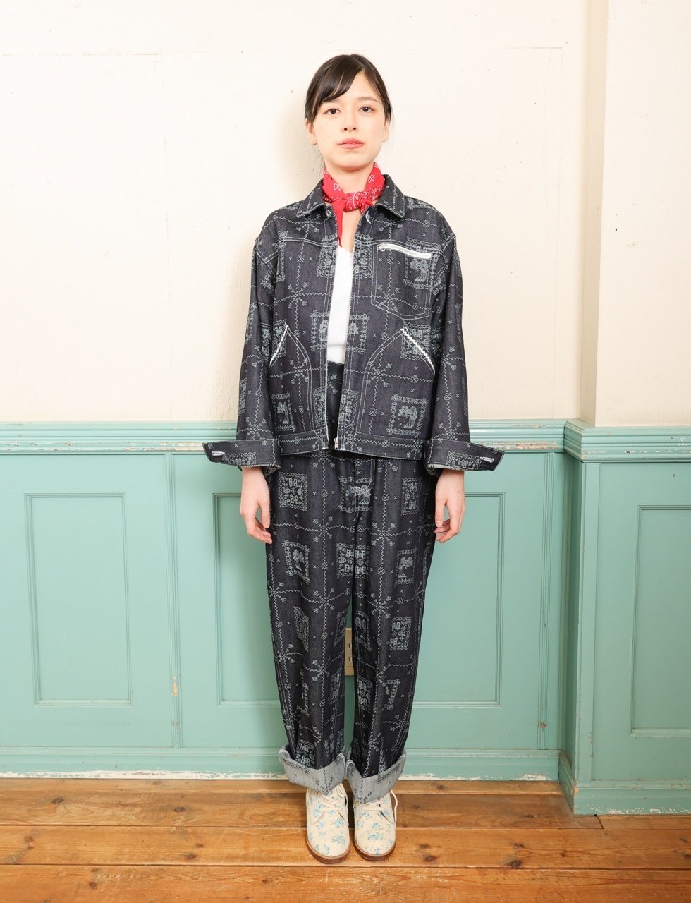 ORIGINAL DENIM JACQUARD｜flower＆guitar 花とギター