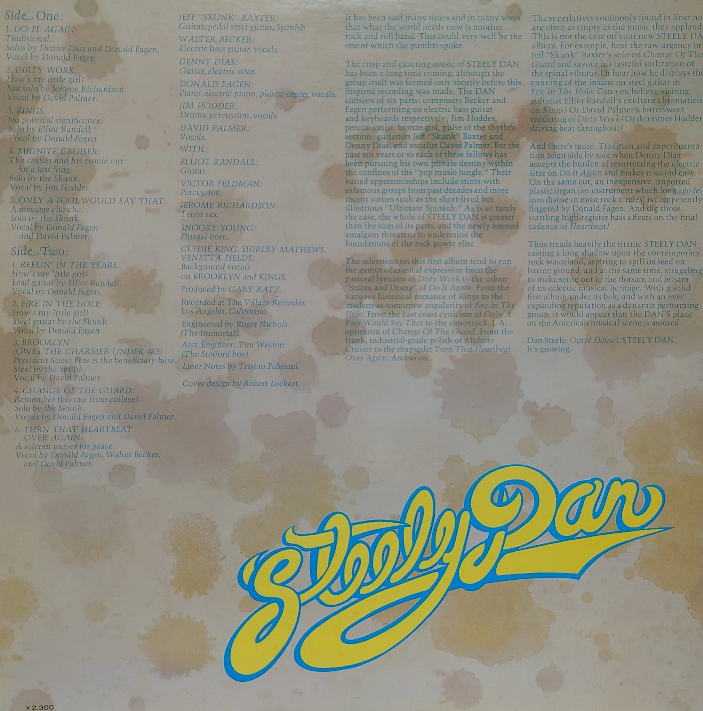 スティーリ.ダン 旧規格　未開封 1972年レコード】30)Steely Dan – Can't Buy A Thrill｜ワイバーン