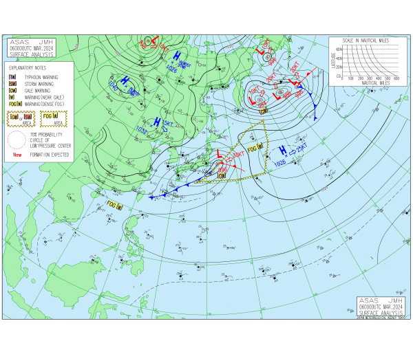 09時の実況天気図