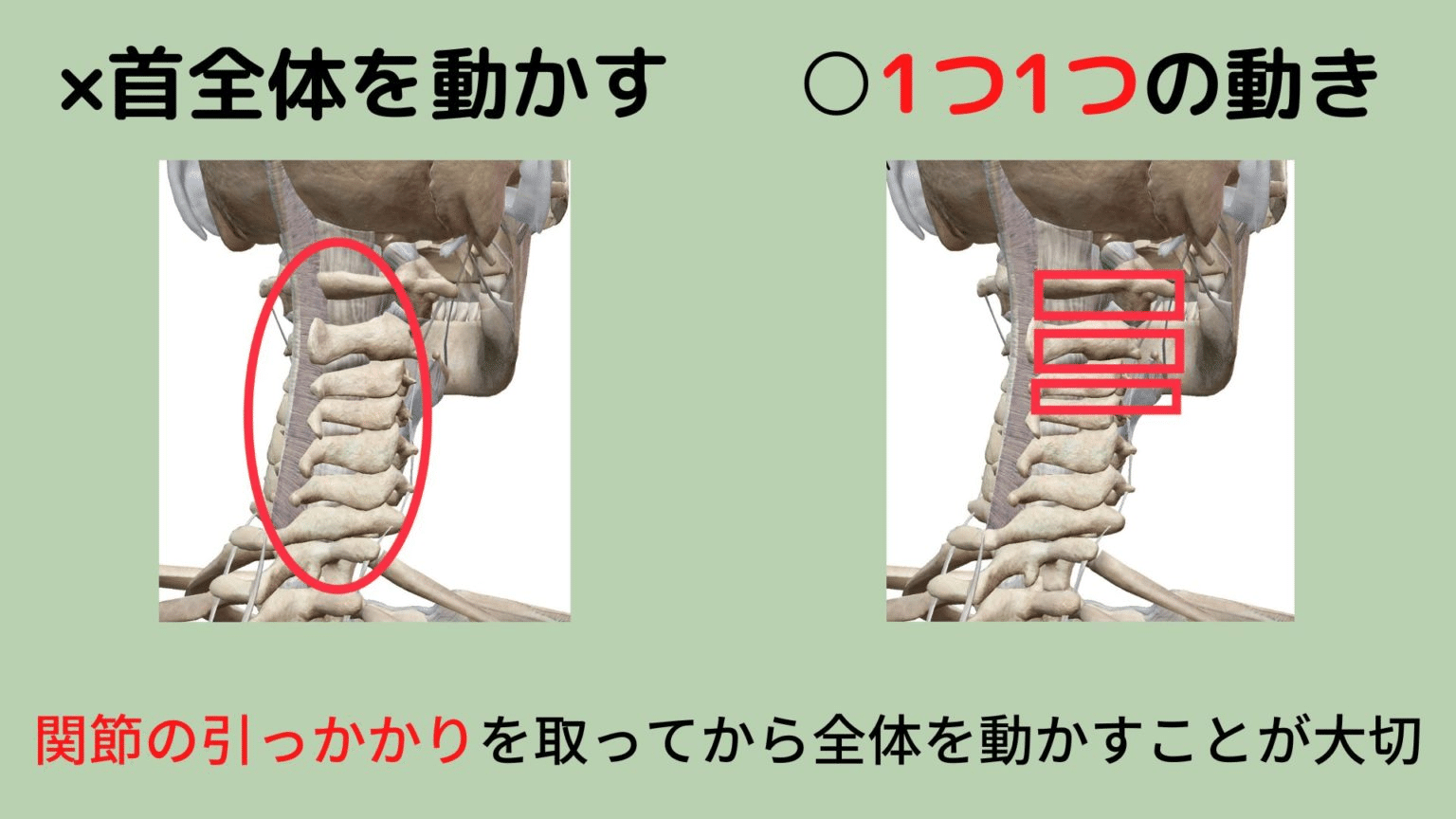 関節の引っかかりを取ることが大切