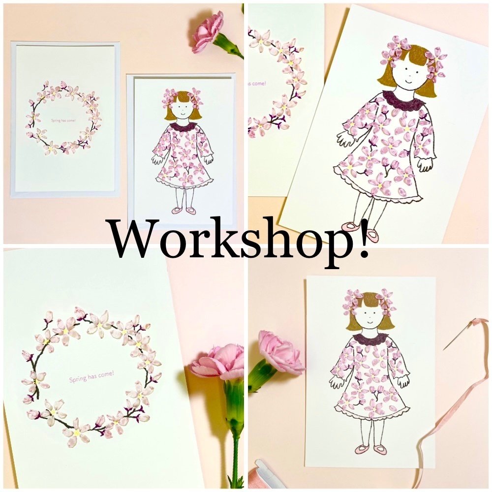 お知らせ】桜の花のリボン刺繍ワークショップ🌸  ｜nanny embroidery