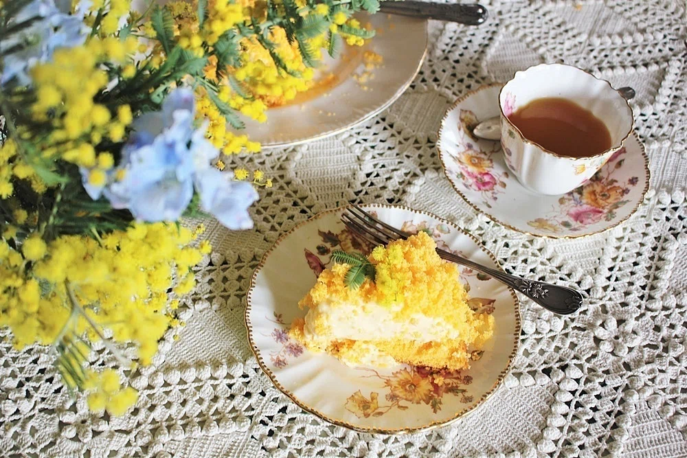 ミモザケーキを焼いて お茶しましょ｜gingamom