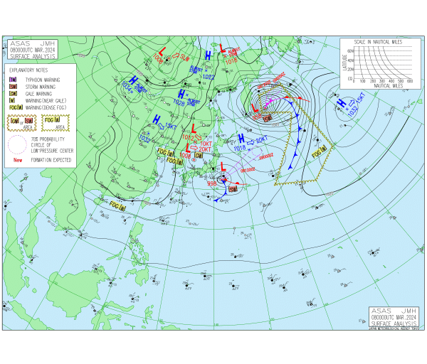 09時の実況天気図