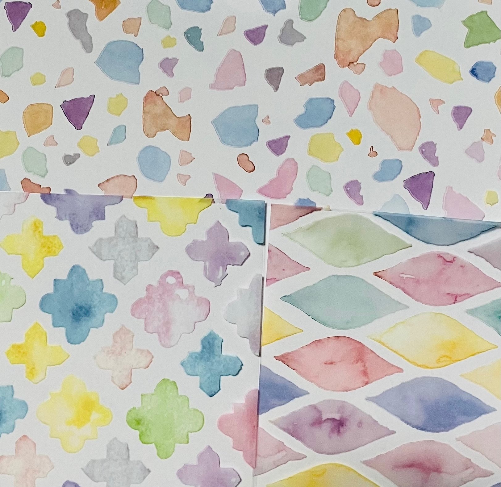 amifa デザインシート 水彩パターン｜えいみ