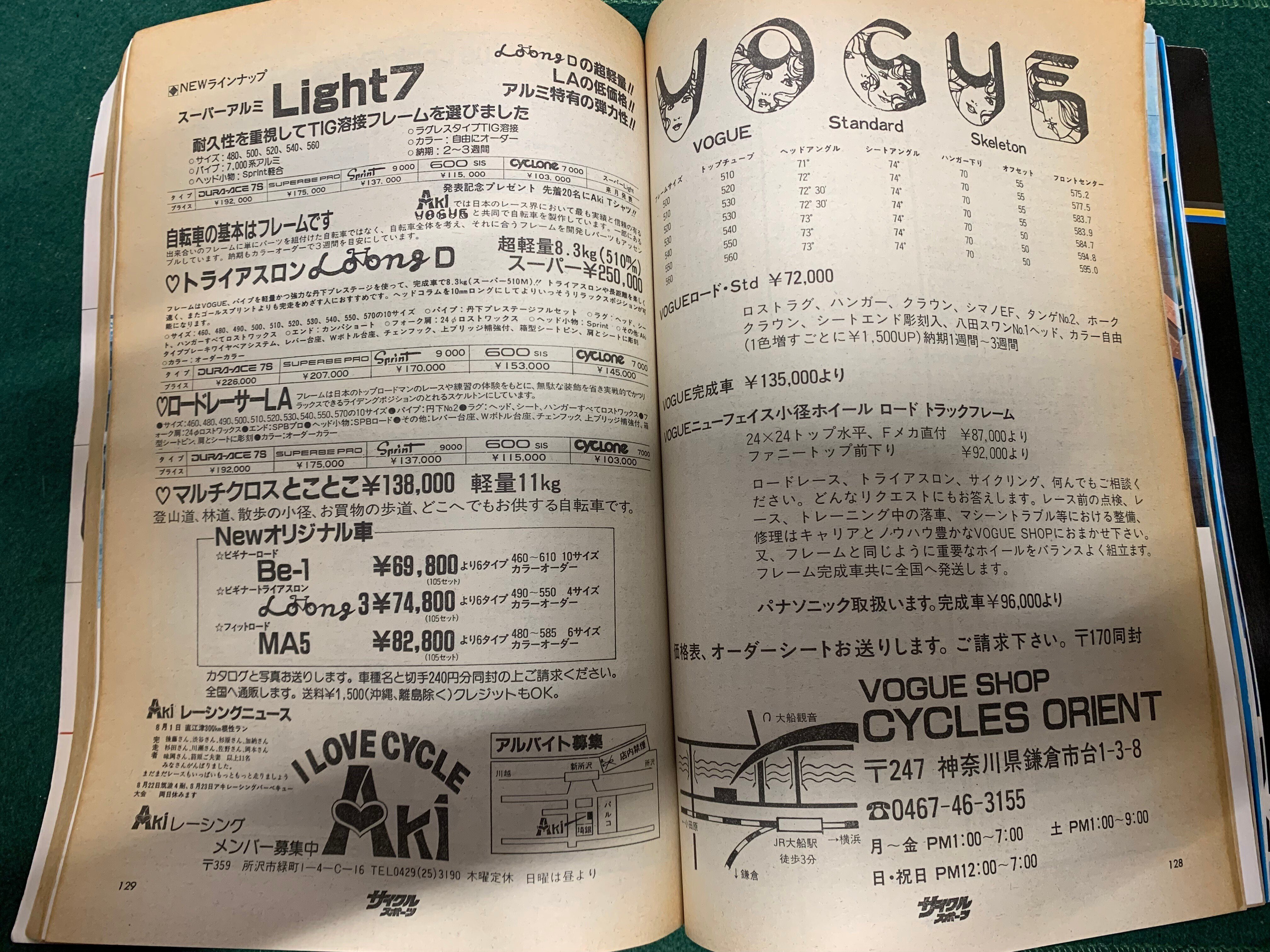 ロードレーサー、VOGUEの譜系2｜vogue-rider