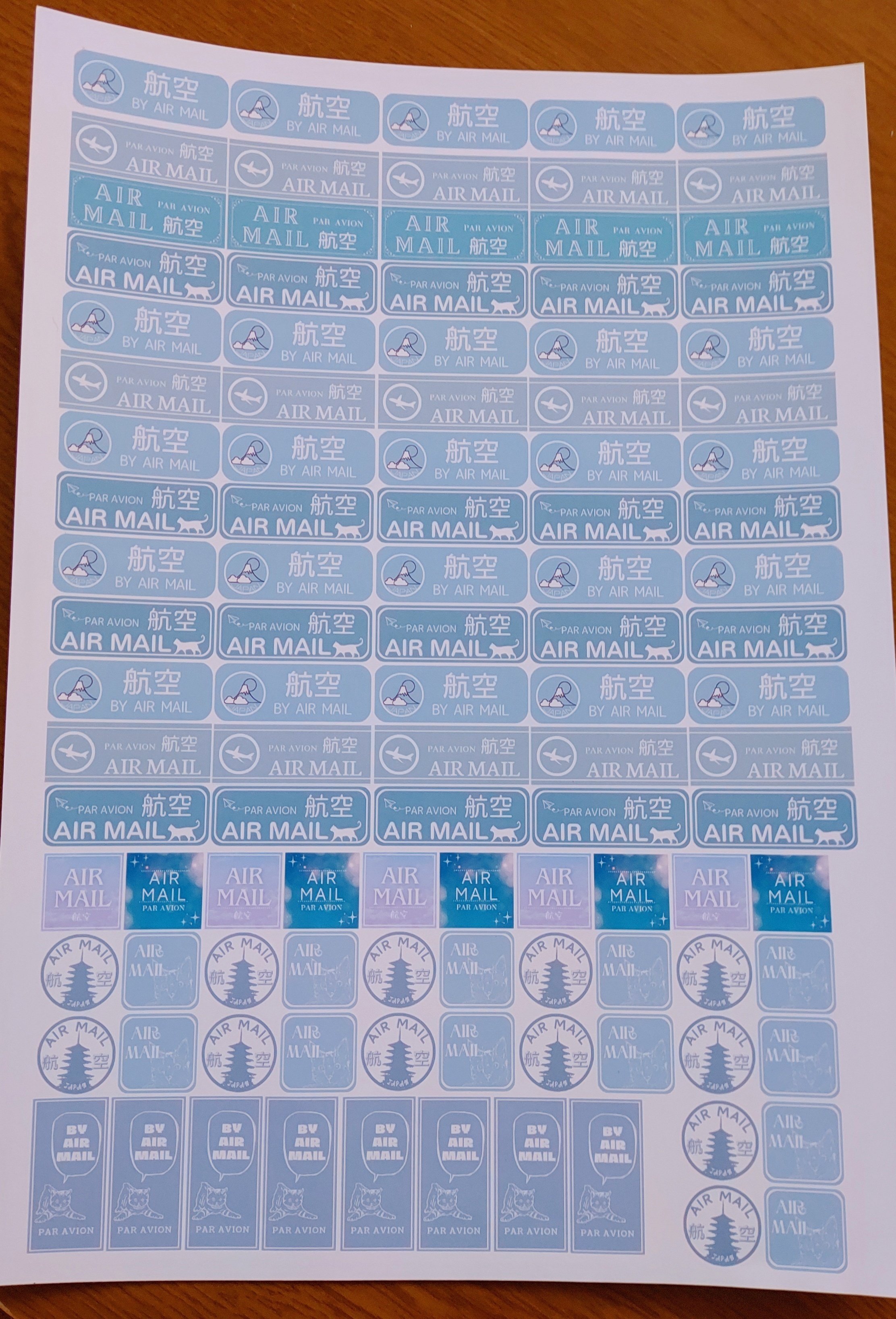 10%】海外・Air mailラベル⁂海外チケット(ロールチケット