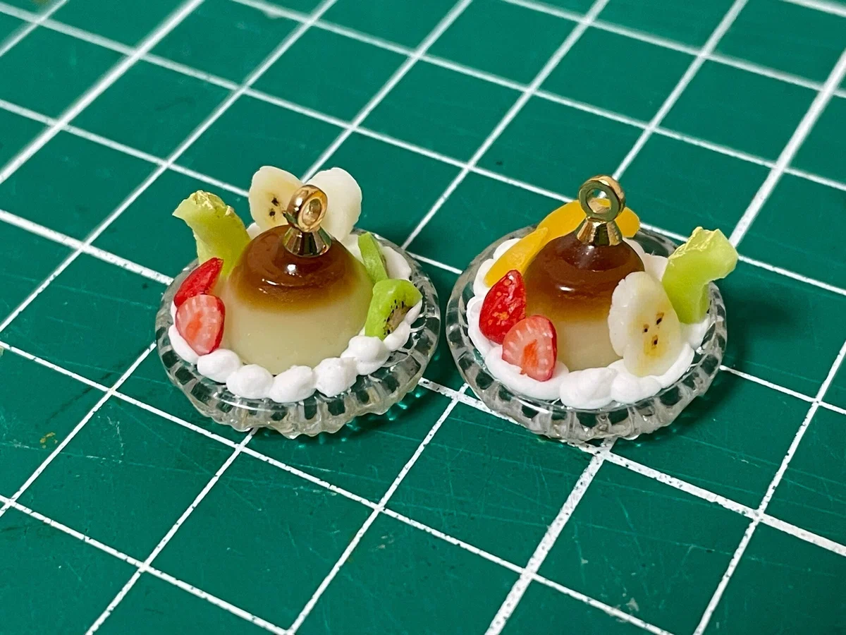 ハンドメイド ミニチュアスイーツ 固 プリンアラモードセット 456
