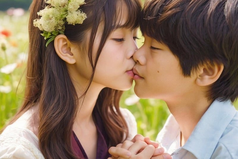子供・キス AI画像生成、無料(フリー写真・フリー素材)