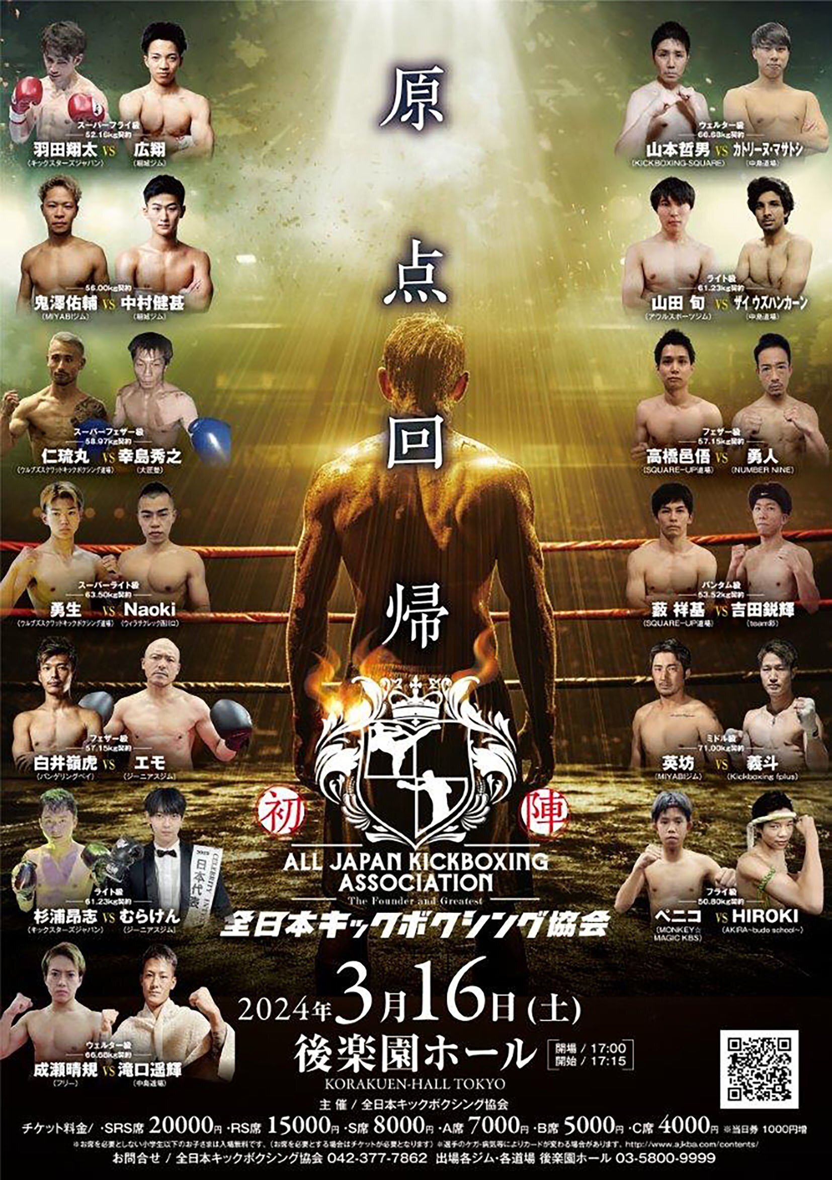 3月12日(火)～3月18日(月)の立ち技対戦カード｜テスト