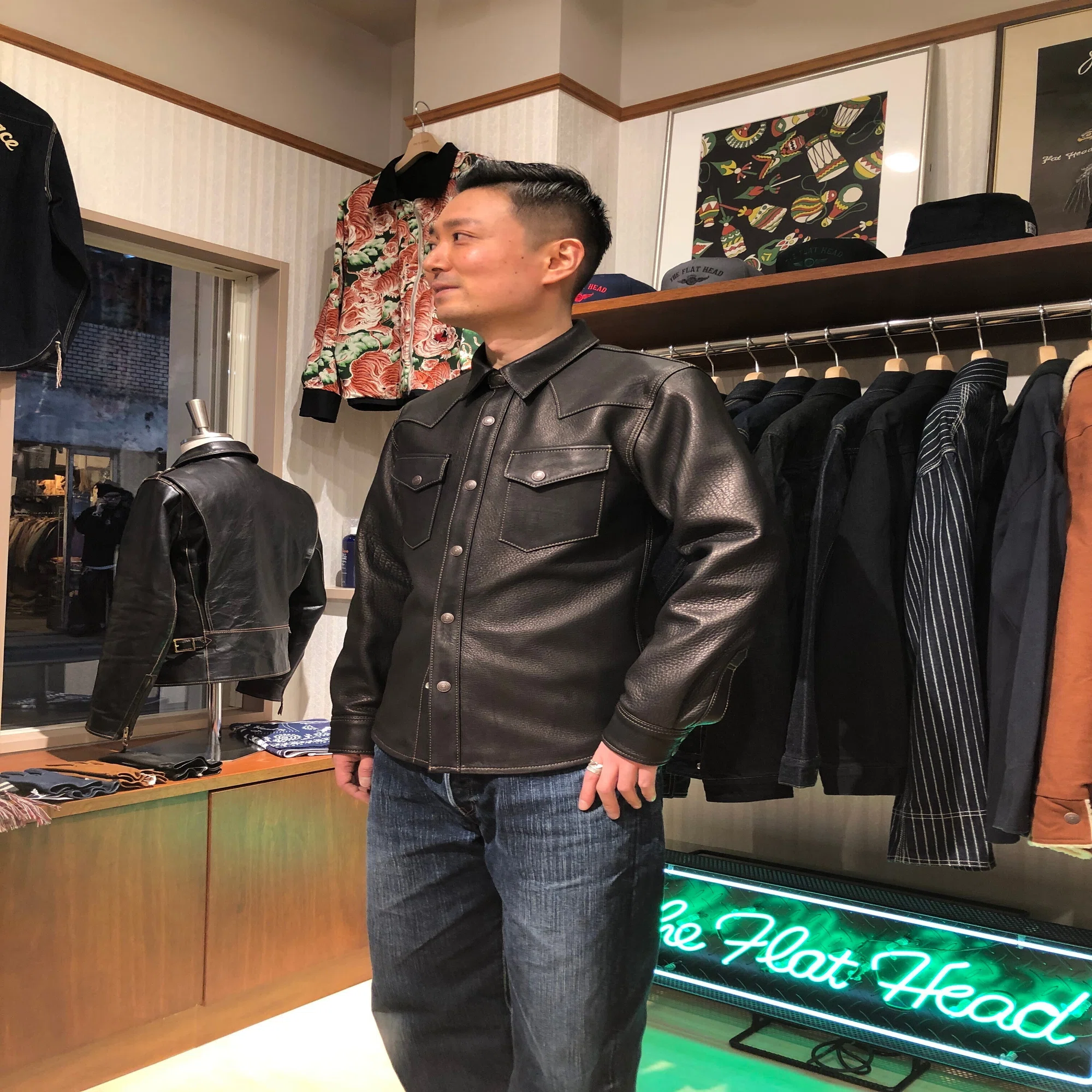 FLAT HEAD 神宮前店】～神宮前店先行販売ディアスキンウエスタンシャツ 