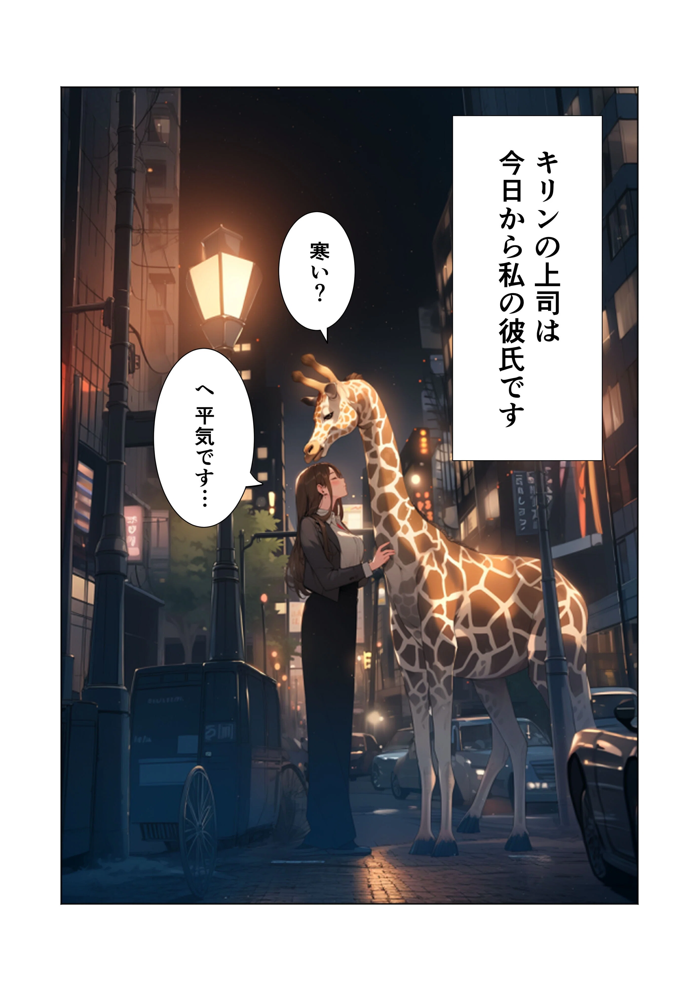 絵画「きりんとみじんこ」
