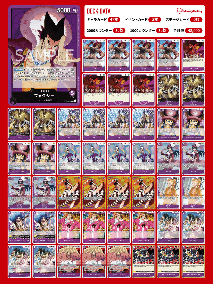 ワンピースカード　フォクシー　金ドン　10枚 ドン!!カード【フォクシー】※金枠 フォクシー『PRB02』版スーパー